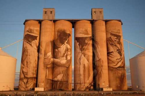 Стрит-арт на заброшенном зернохранилище в Австралии (5 фото + видео)