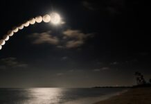 Фотограф у Гонці з Хмарами, щоб відобразити Кривавий Місяць над Південно-Китайським Морем